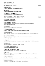 Insomnia - Taj Ambassador menu 2