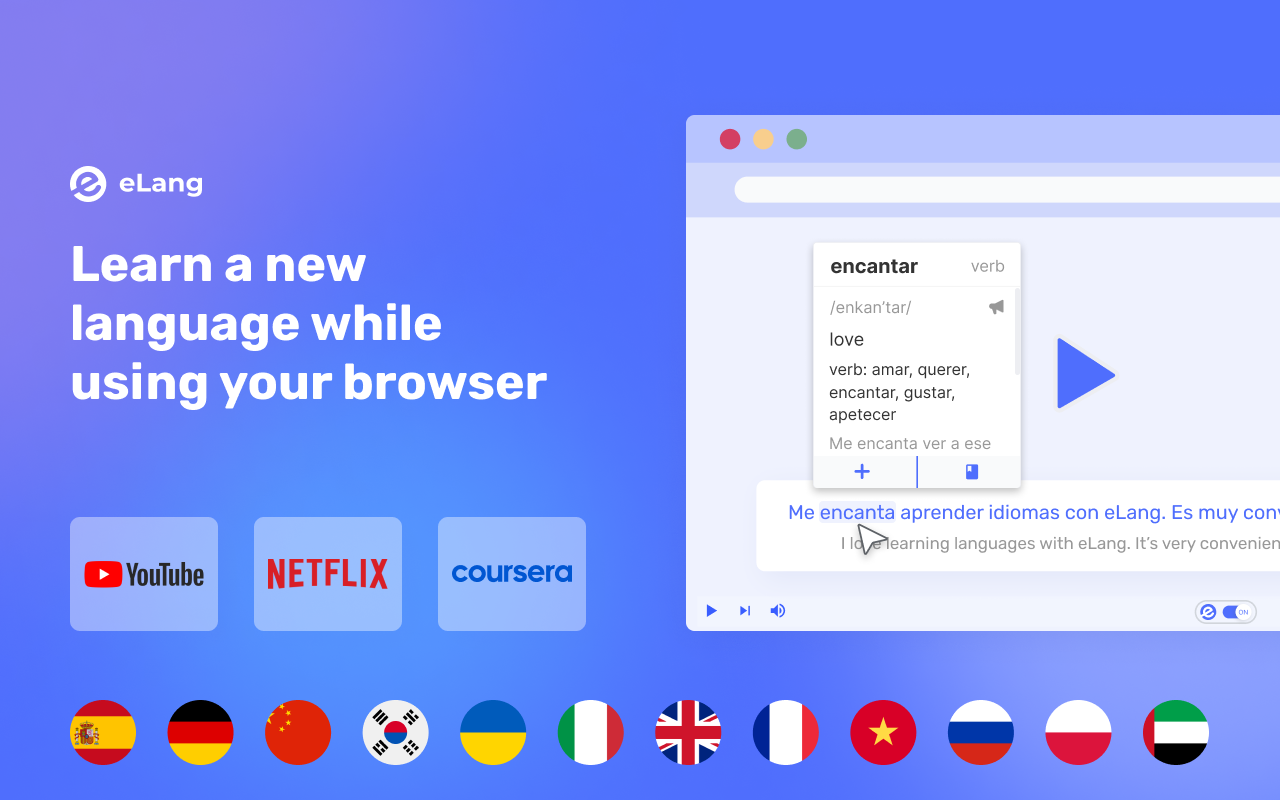 eLang: Learn Languages with Netflix & Youtube Preview image 20