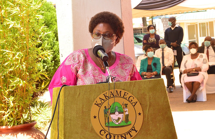 NTSA chairperson Agnes Odhiambo in Kakamega on Thursday