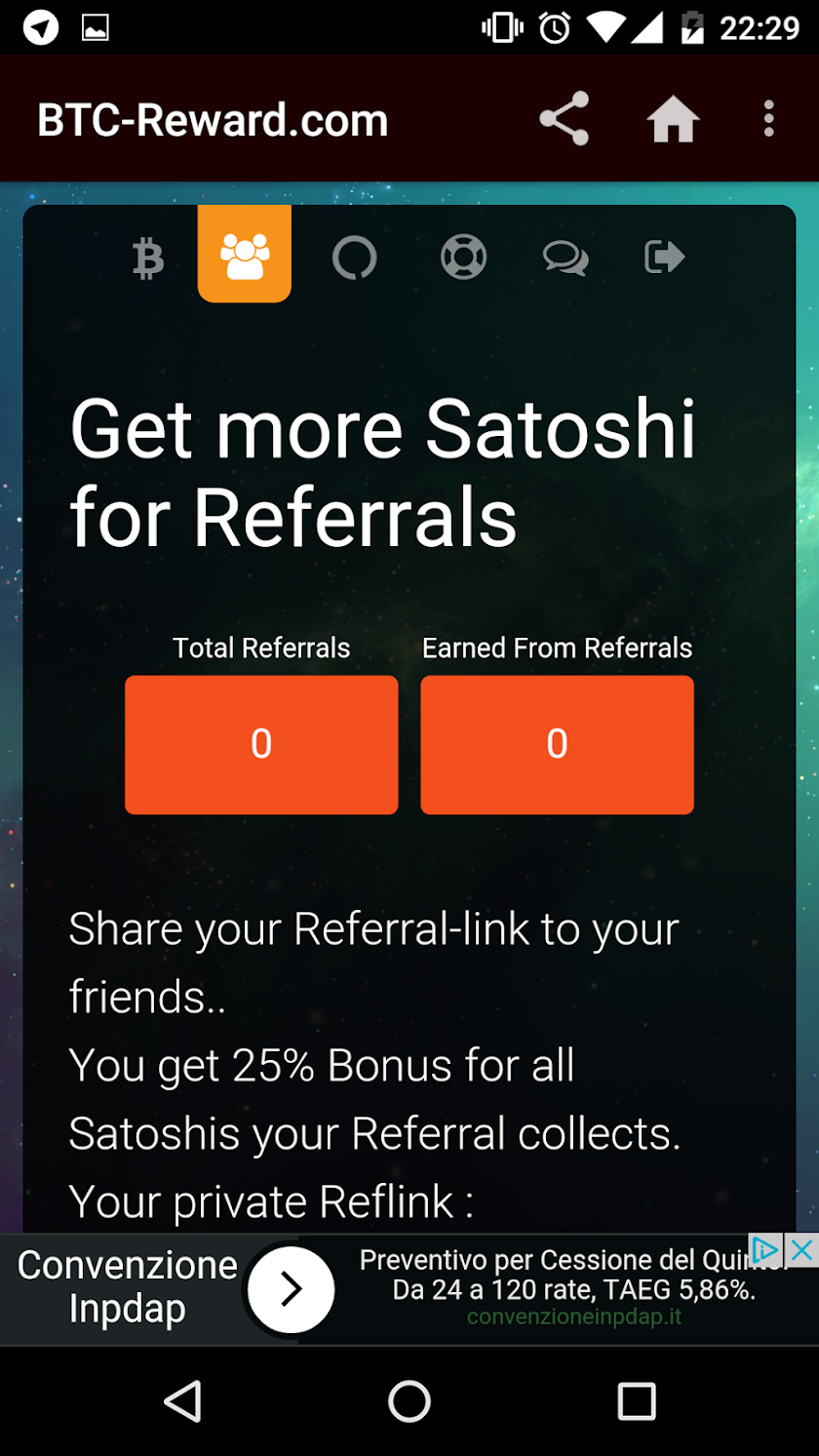 BTC Reward - Earn Free Bitcoin Screen 3