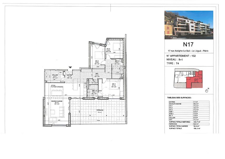 Vente appartement 4 pièces 133.8 m² à Plerin (22190), 723 320 €