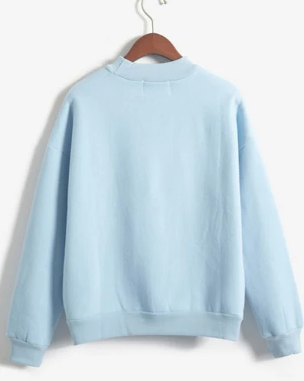 Womens Casual Long Sleeve Mock Neck Sweatshirts Simple So... - 2