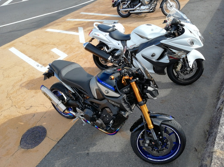 white lionさんが投稿したバイク・mt09sp・隼・プチツーリング・初顔合わせコラボに関するカスタム事例の投稿画像1枚目