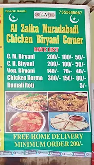 Al Zaika Muradabadi Chicken Biryani Corner menu 2