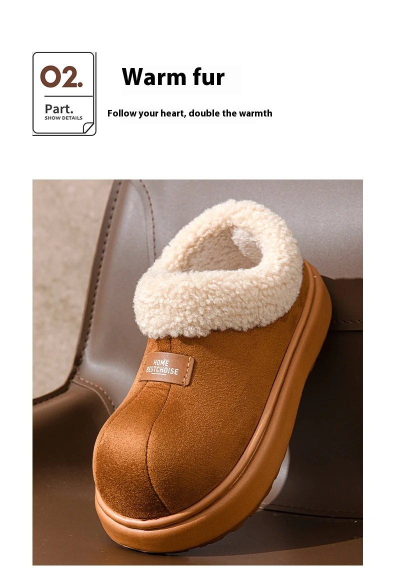 Title 7, Warme dames enkellaarsjes slippers met dikke ka...