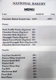 National Bakery menu 2