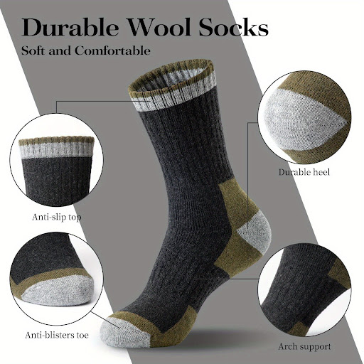 Title 1, Mens Wool Socks Fleece Lined Padded Warm Keepi...