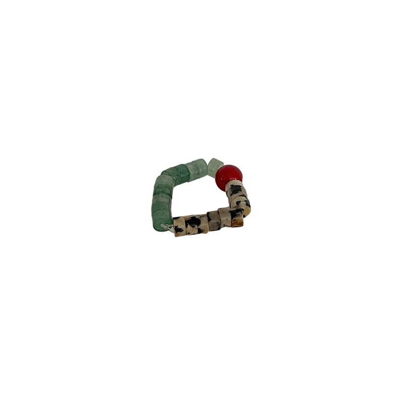 Bague de perles de cristal colorées Design de niche Ins Avancé Élégance et style pour femmes Bijou unique et raffiné Confort et éclat