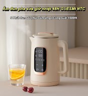 Ấm Đun Nước Siêu Tốc Giữ Nhiệt 48H Guesmi Ntc Dung Tích 1.5L , Công Suất 1500W , Khử Clo , Nút Cảm Ứng - Home And Garden