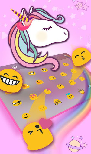 Cute Pink Unicorn Keyboard--Feeds,Stickers,Themes