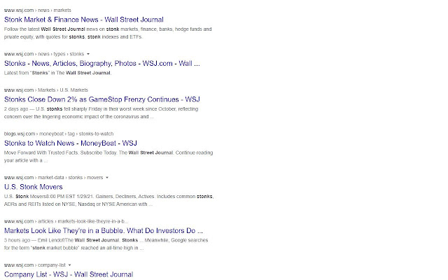 Stonks chrome extension