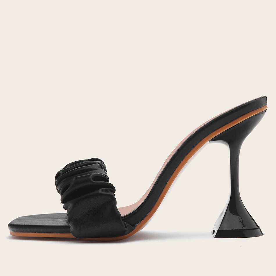 Sandales et mules d'été pour femmes, talons hauts aiguille, bout carré, demi-chaussures, parfaites pour un look estival chic et tendance.