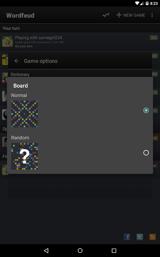    Wordfeud- screenshot  