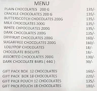 Orion Chocolates menu 1