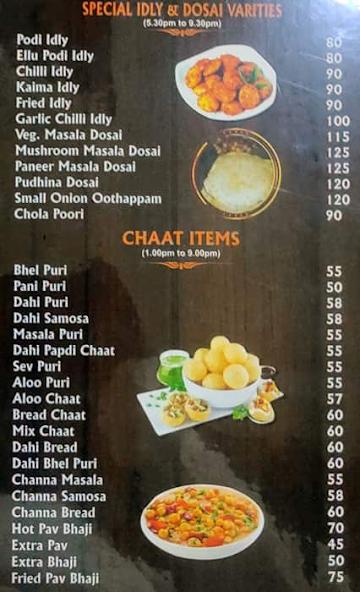 Parvathi Bhavan Restaurant menu 
