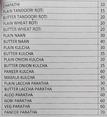 New Christy Hotel menu 