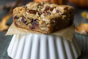 Brown Butter Cranberry White Chocolate Pecan Blondies