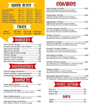 The Bahubelly menu 