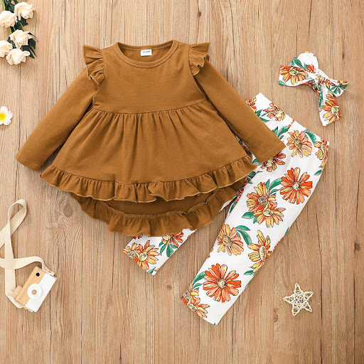 Title 7, Girls Lotus Leaf Lace Skirt And Trousers Suit ...