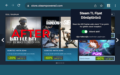 Steam TL Fiyat Dönüştürücü