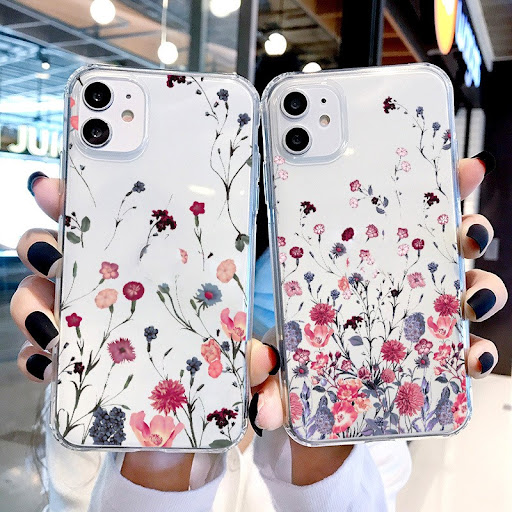 Title 3, Transparent Protective Phone Case with Rose Flo...