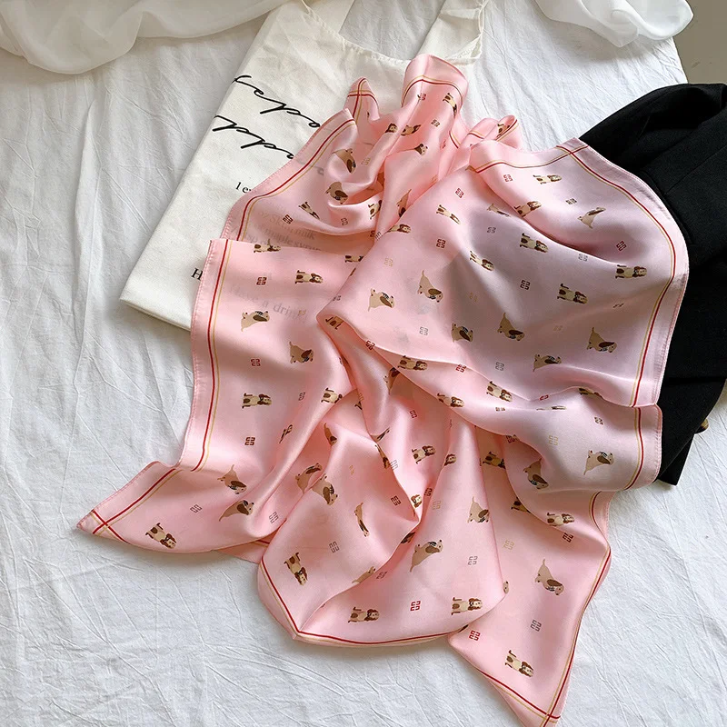 Simple Vild Fashion Color Matching Color Matching Silk Skuare Scarf