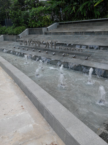 Cascading  Waterfall at the Lakefront 