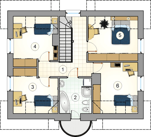 Compact House II - Rzut poddasza