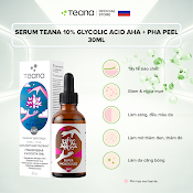 Serum Teana 10% Glycolic Acid Tẩy Da Chết, Giảm Mụn Và Làm Sáng Da Aha + Pha Peel - 30Ml