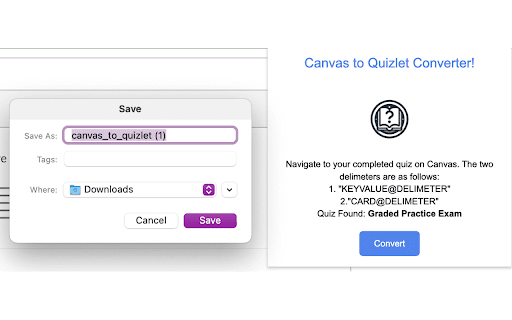 Canvas Quiz To Quizlet