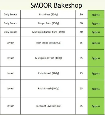 Smoor menu 