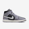 wmns air jordan 1 mid cement grey/anthracite/sail