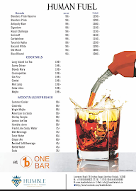 One Bar - Humble Hotels menu 1