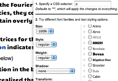 Google Font Previewer for Chrome Preview image 0