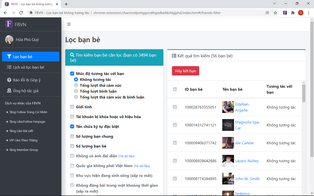 Lọc bạn bè không tương tác Preview image 1