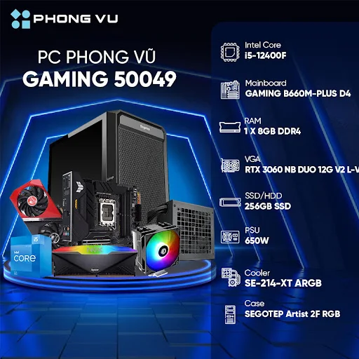 PC PV Gaming 50049 (i5-12400F/8GB/256GB SSD/RTX 3060/No OS)