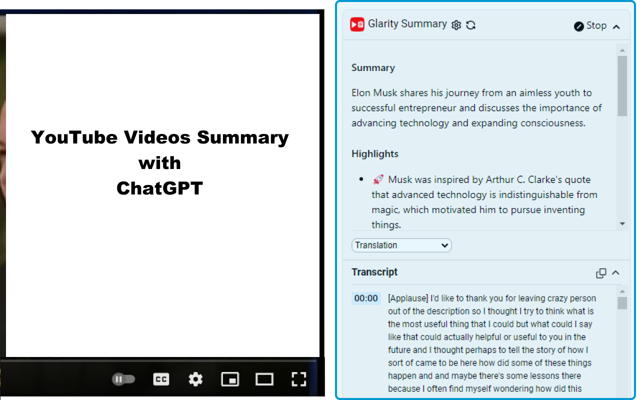 YouTube Summary with ChatGPT - Glarity Preview image 2