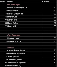 Vaaman Amruttulya menu 2