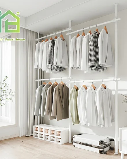 Simple Pole System Wardrobe Set Modern Design Bedroom Fur... - 3