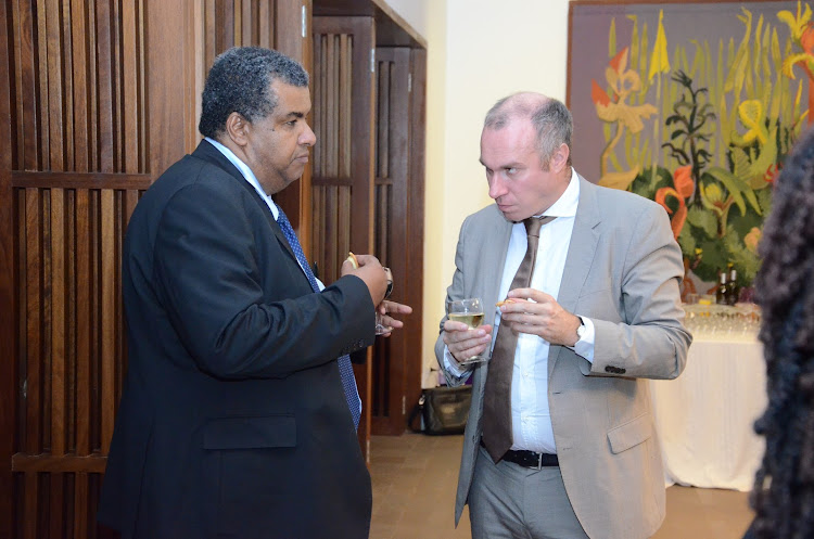 Strathmore University Prof Robert Mudida and Jemenne Dan from Siospo