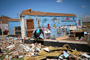 THINGS FALL APART   All that's left of a creche in Putfontein, on the East Rand, after the storm on Monday. No children or workers were  hurt