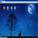 Wolf Howling At The Moon Theme 1366x768 Chrome extension download