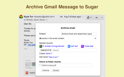 Yathit: SuiteCRM for Gmail