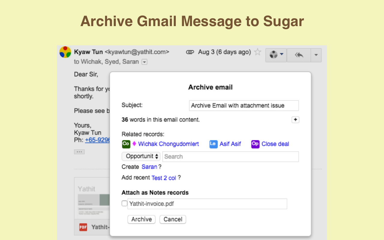 Yathit: SuiteCRM for Gmail Preview image 4