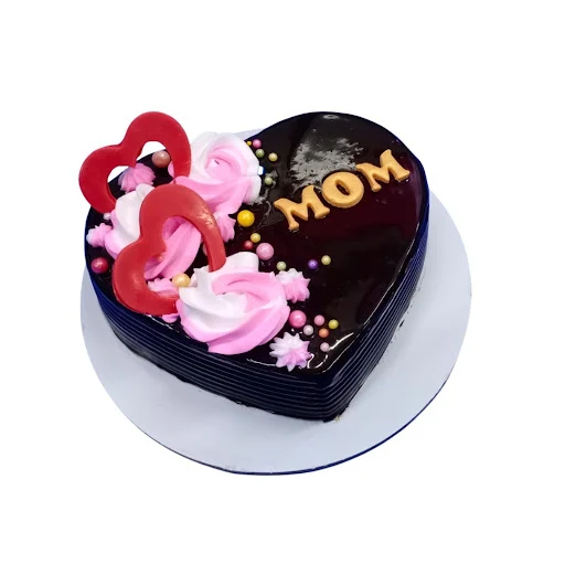 Mother's Day Special Luv Heart Mom Chocolate Cake