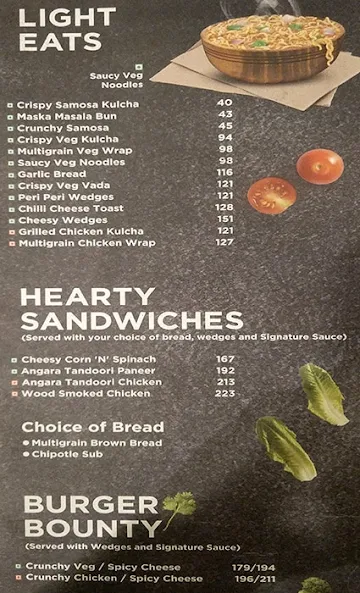 Cafe Coffee Day menu 