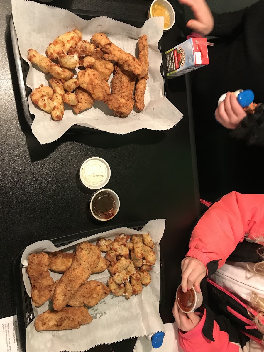 Cheese balls and chicken tenders