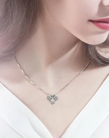 Collier pendentif ailes d'ange en a - 2