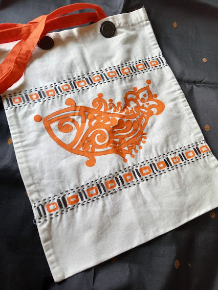 HandPainted Cotton Tote Bag