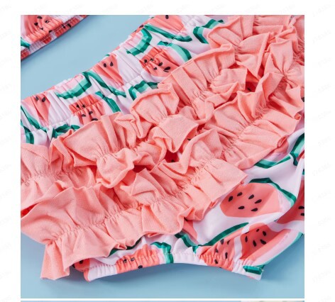 Title 2, Girls Bow Halter Lace-up Swimsuit, a stylish a...